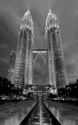 'The Petronas Twin Towers in Kuala Lumpur where Count V- crashed his Balloon, or so the Malaysian police say, I was far too drunk and too jailed to see Commissioner.'